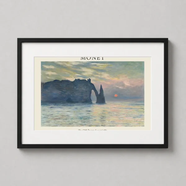 Monet The Cliff Étretat Sunset 1883 Impressionist Art Print