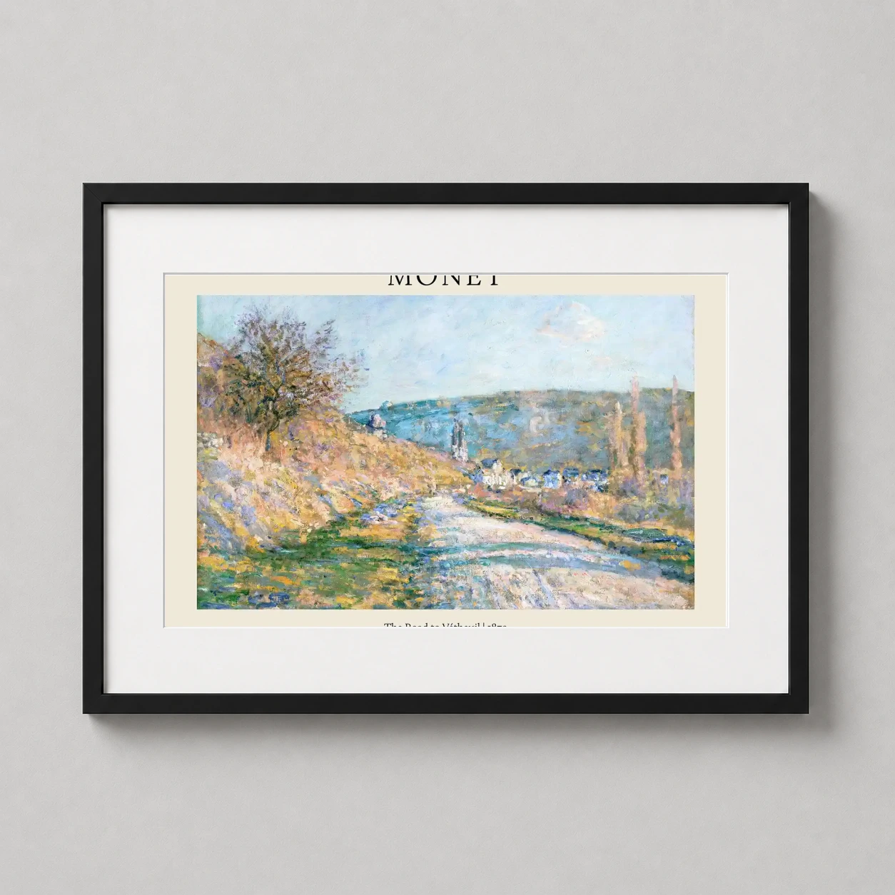 Claude Monet Road Vétheuil — sun-drenched Impressionist landscape featuring a winding path toward