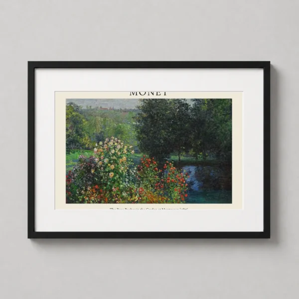 Rose Bushes in the Garden at Montgeron, 1876 Monet Art Print