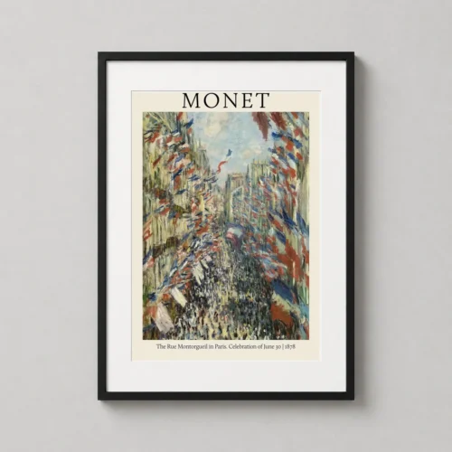 Monet The Rue Montorgueil in Paris Celebration 1878 Art Print