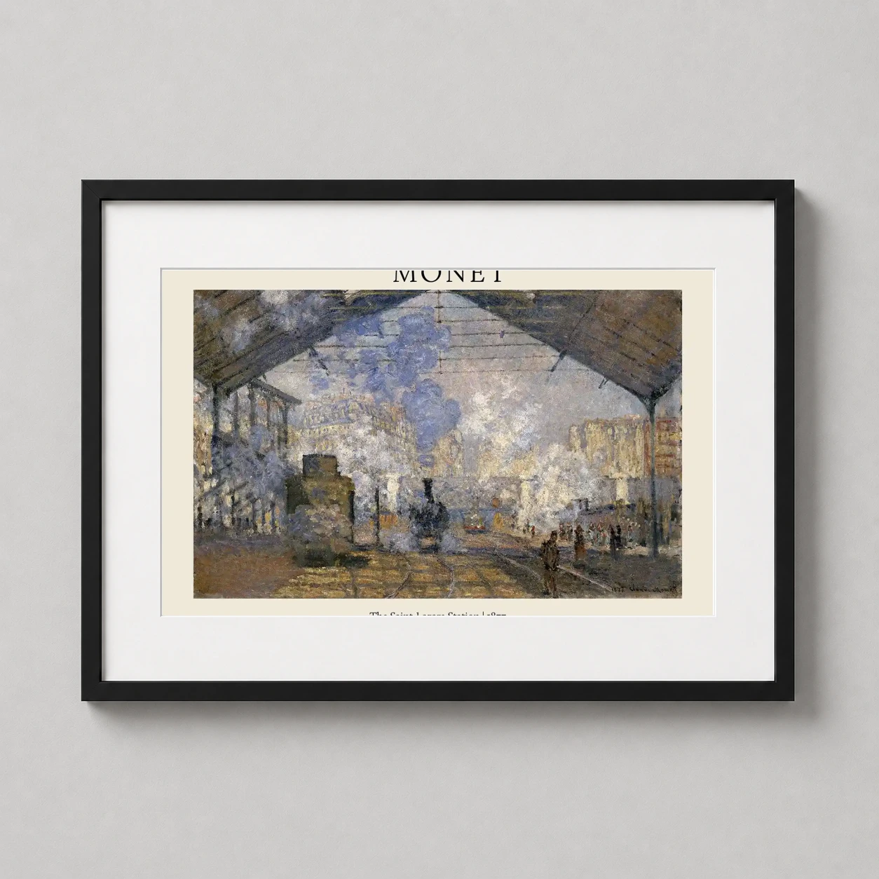 Claude Monet Saint-lazare Station — classic Impressionist painting of the Saint-Lazare Station featuring a