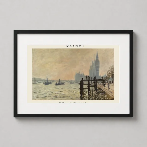 Claude Monet The Thames below Westminster 1871 Impressionist Art Print