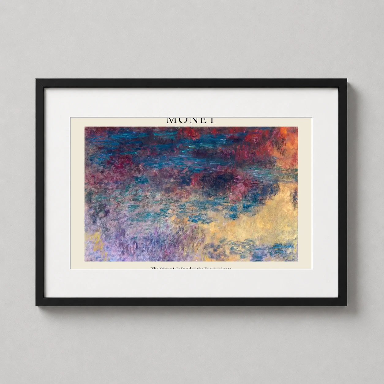 Monet Water Lily Pond — impressionist 1922 study of Giverny’s water lily pond at twilight