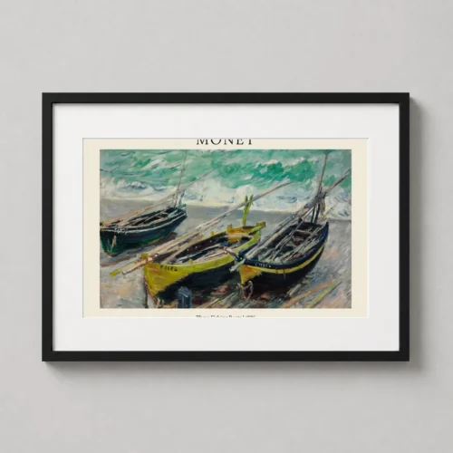 Monet Three Fishing Boats 1886 Impressionist Seascape Art Print