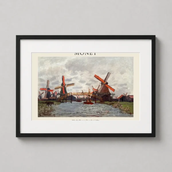 Claude Monet Windmills Near Zaandam 1871 Impressionist Art Print