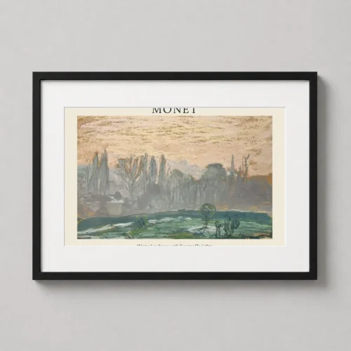 Monet Winter Landscape with Evening Sky 1870 Impressionist Art Print