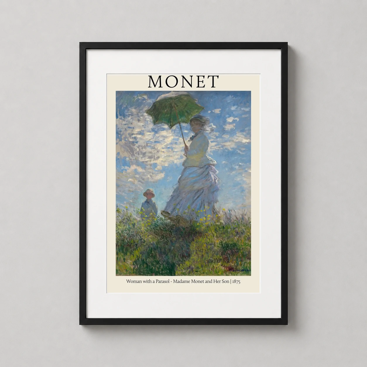 Claude Monet Woman Parasol — claude Monet's impressionist masterpiece featuring Camille and Jean