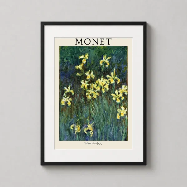 Monet Yellow Irises 1917, Giverny Impressionist Flower Art Print