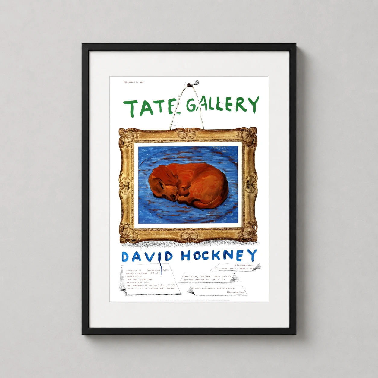 David Hockney Tate Little — vibrant 1988 Tate Gallery exhibition poster featuring David Hockney's