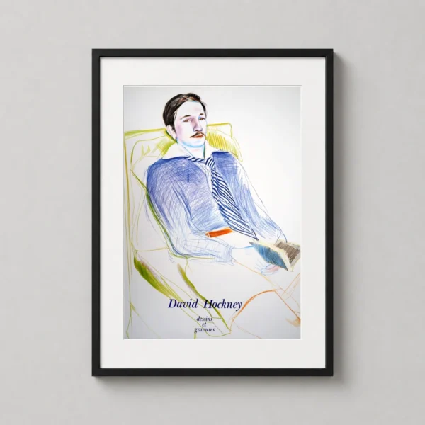 David Hockney Dessins et Gravures Man in Blue Shirt Art Print