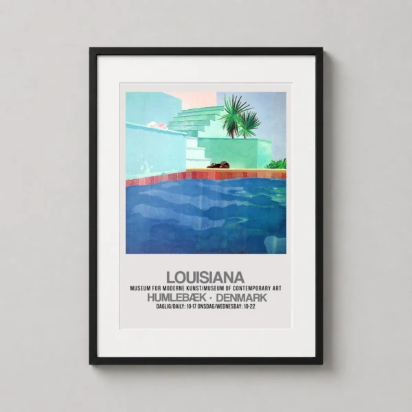Louisiana Museum Denmark Poolside Art Print, Retro Exhibition Poster