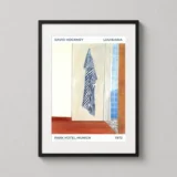 David Hockney Park Hotel Munich 1972 Striped Towel Art Print