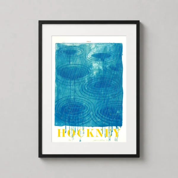 David Hockney Rain 1973, Abstract Blue Water Ripples Art Print
