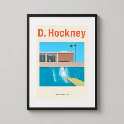 David Hockney A Bigger Splash – Mid-Century Modern poster for gallery wall display by MerchFuse