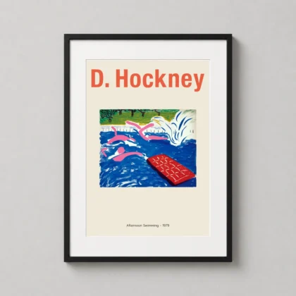 David Hockney Afternoon Swimming – Abstract Pool wall print with expressive form and color by MerchFuse