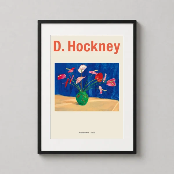 David Hockney Antheriums 1995 Still Life Exhibition Art Print