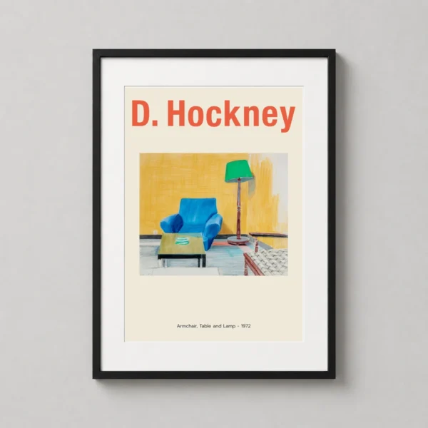 David Hockney Armchair Table and Lamp 1972 Exhibition Art Print