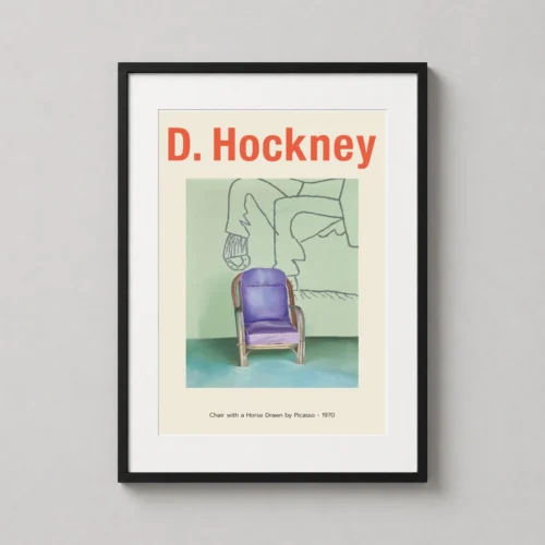 David Hockney Chair with a Horse Drawn by Picasso 1970 Art Print