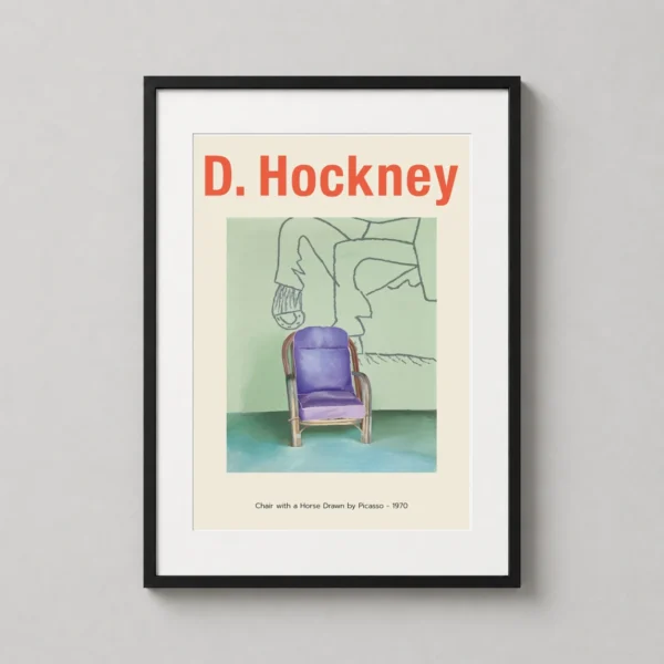 David Hockney Chair with a Horse Drawn by Picasso 1970 Art Print