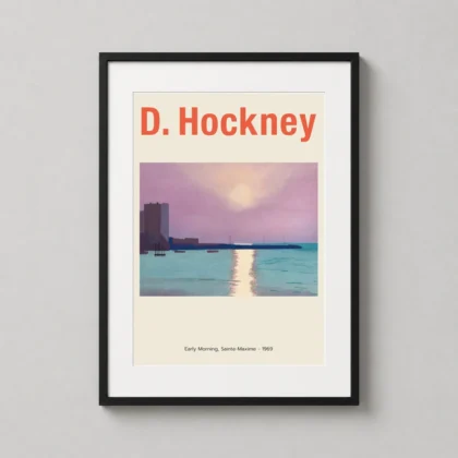 David Hockney Early Morning Sainte – Maxime Vintage decorative art print for curated interiors by MerchFuse