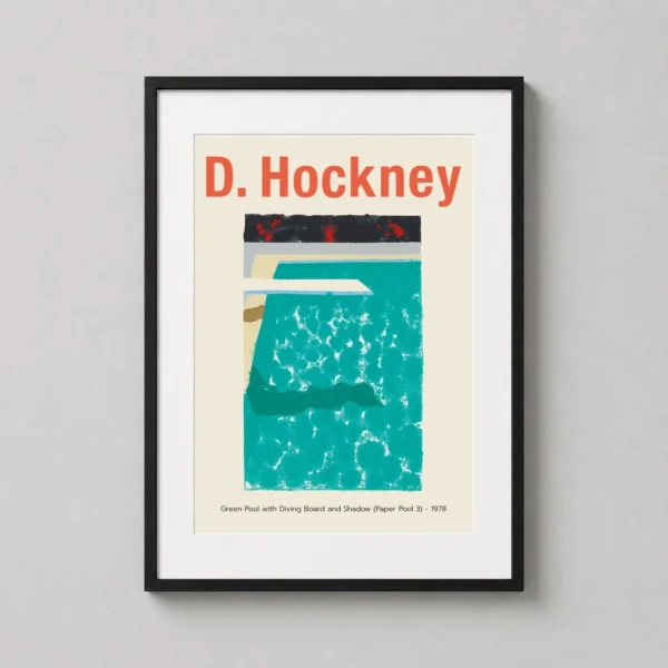 David Hockney Green Pool with Diving Board and Shadow Art Print