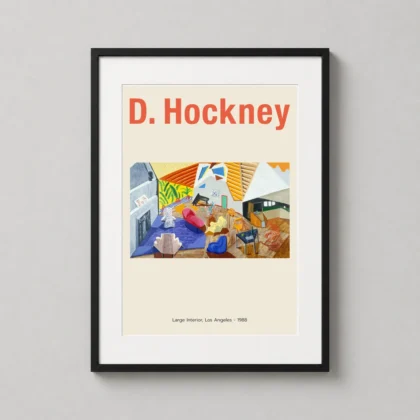 David Hockney Interior – Los Angeles 1988 wall print with graphic wall character by MerchFuse