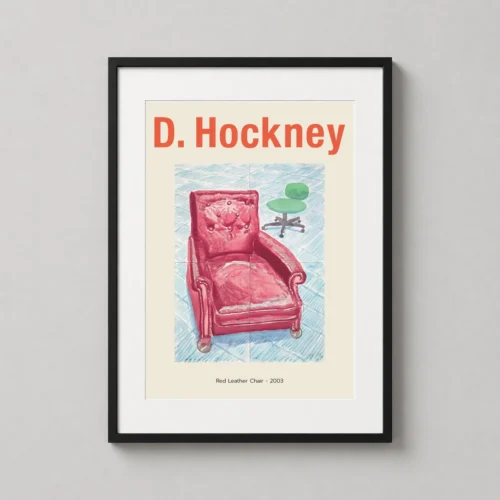Hockney Red Leather Chair 2003 Modern Exhibition Art Print