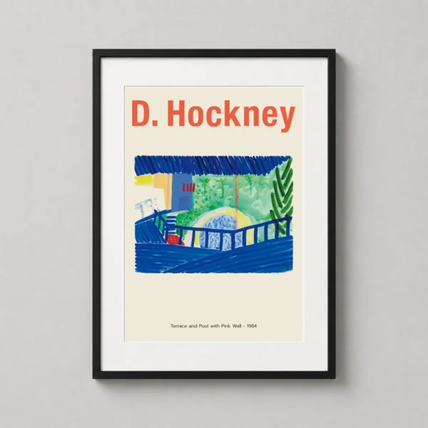 David Hockney Terrace and Pool with Pink Wall 1984 Art Print