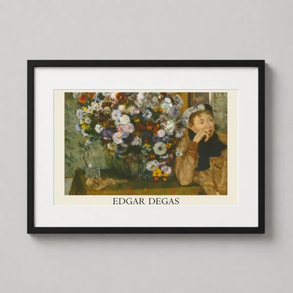 Edgar Degas, A Woman Seated beside a Vase of Flowers Art Print
