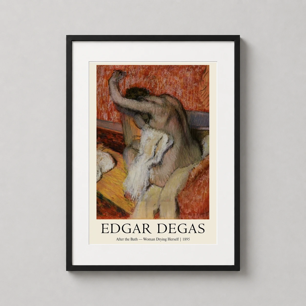 Edgar Degas After Bath — masterly pastel reproduction of Edgar Degas’s 1895 study featuring a