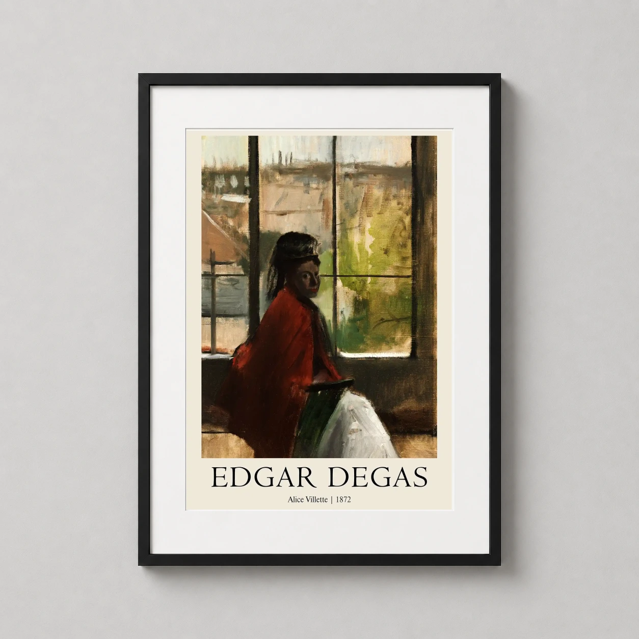 Edgar Degas Alice Villette — this 1872 Edgar Degas painting features Alice Villette wearing a bold