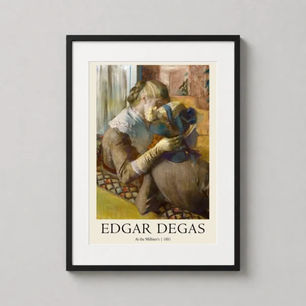 At the Milliner's 1881 by Edgar Degas, Impressionist Fine Art Print
