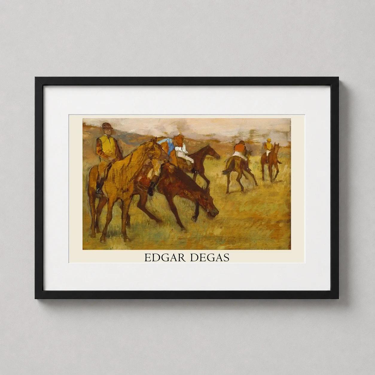 Edgar Degas Before Race — 1884 Impressionist study by Edgar Degas featuring jockeys on horseback