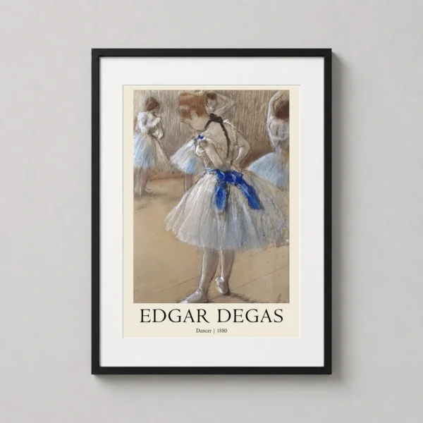Edgar Degas Dancer 1880, Ballerina with Blue Sash Art Print