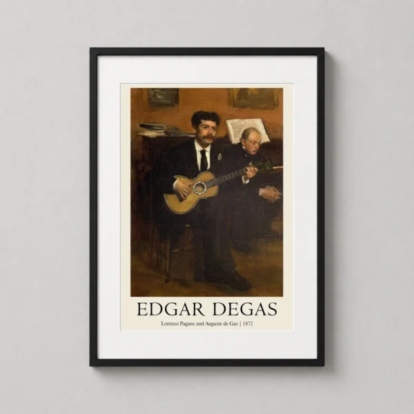 Edgar Degas, Lorenzo Pagans and Auguste de Gas 1872 Art Print