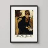 Edgar Degas Mary Cassatt Seated Holding Cards 1864 Art Print