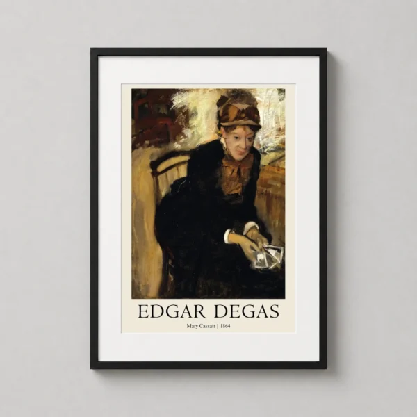 Edgar Degas Mary Cassatt Seated Holding Cards 1864 Art Print