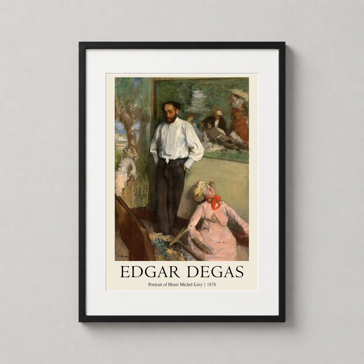 Edgar Degas Portrait Henri — impressionist portrait of Henri Michel-Lévy in his studio, featuring a