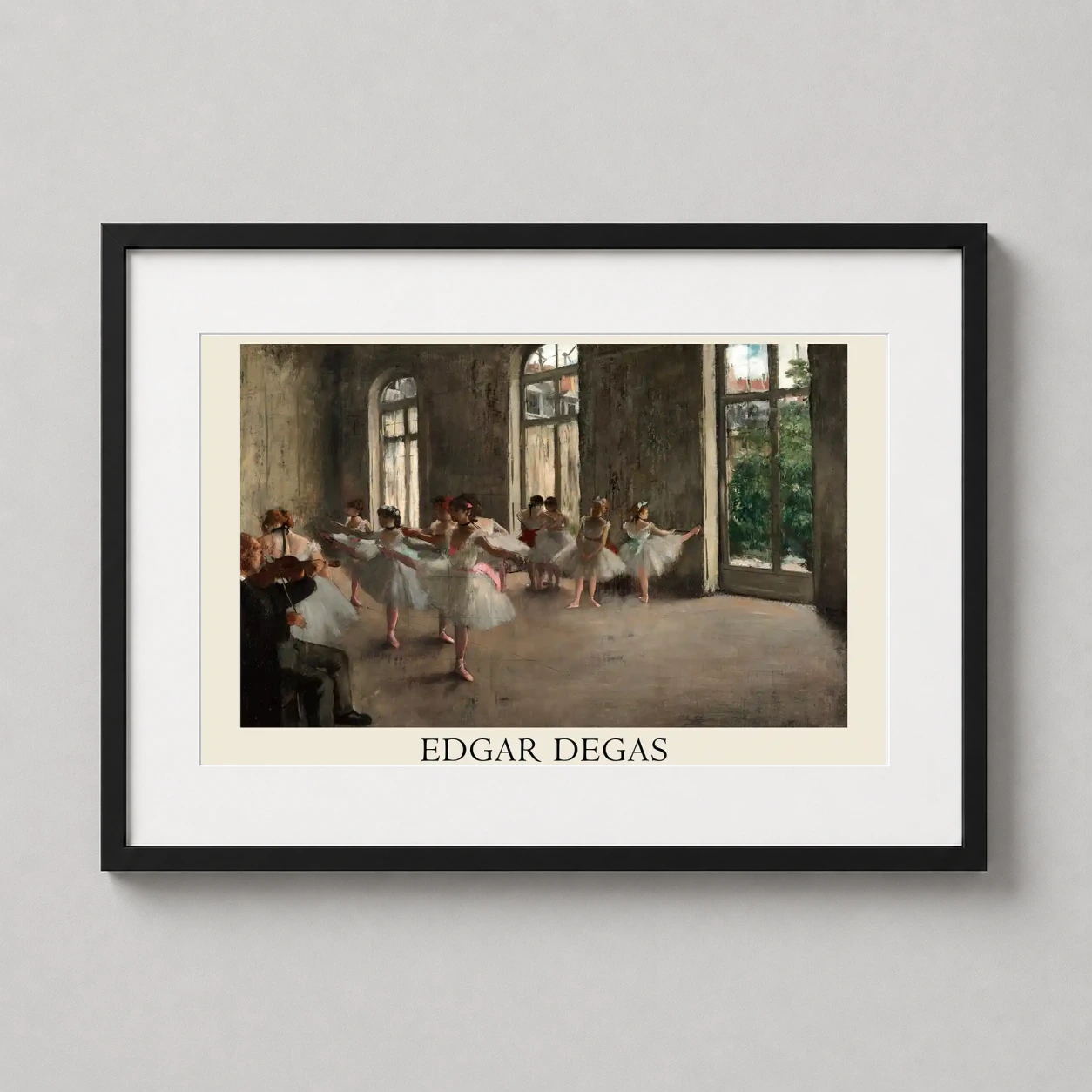 Edgar Degas Rehearsal 1878 — detailed Impressionist painting by Edgar Degas featuring ballet dancers