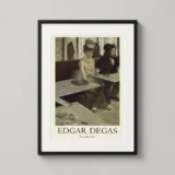 Edgar Degas In a Café L'Absinthe 1873 Impressionist Vertical Art Print