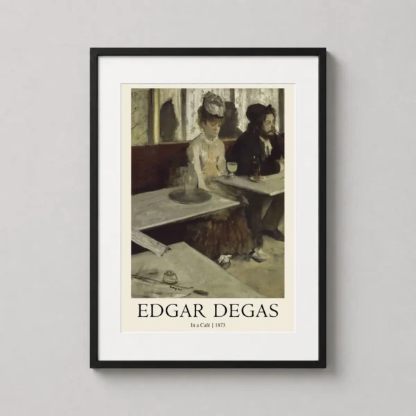Edgar Degas In a Café L'Absinthe 1873 Impressionist Vertical Art Print