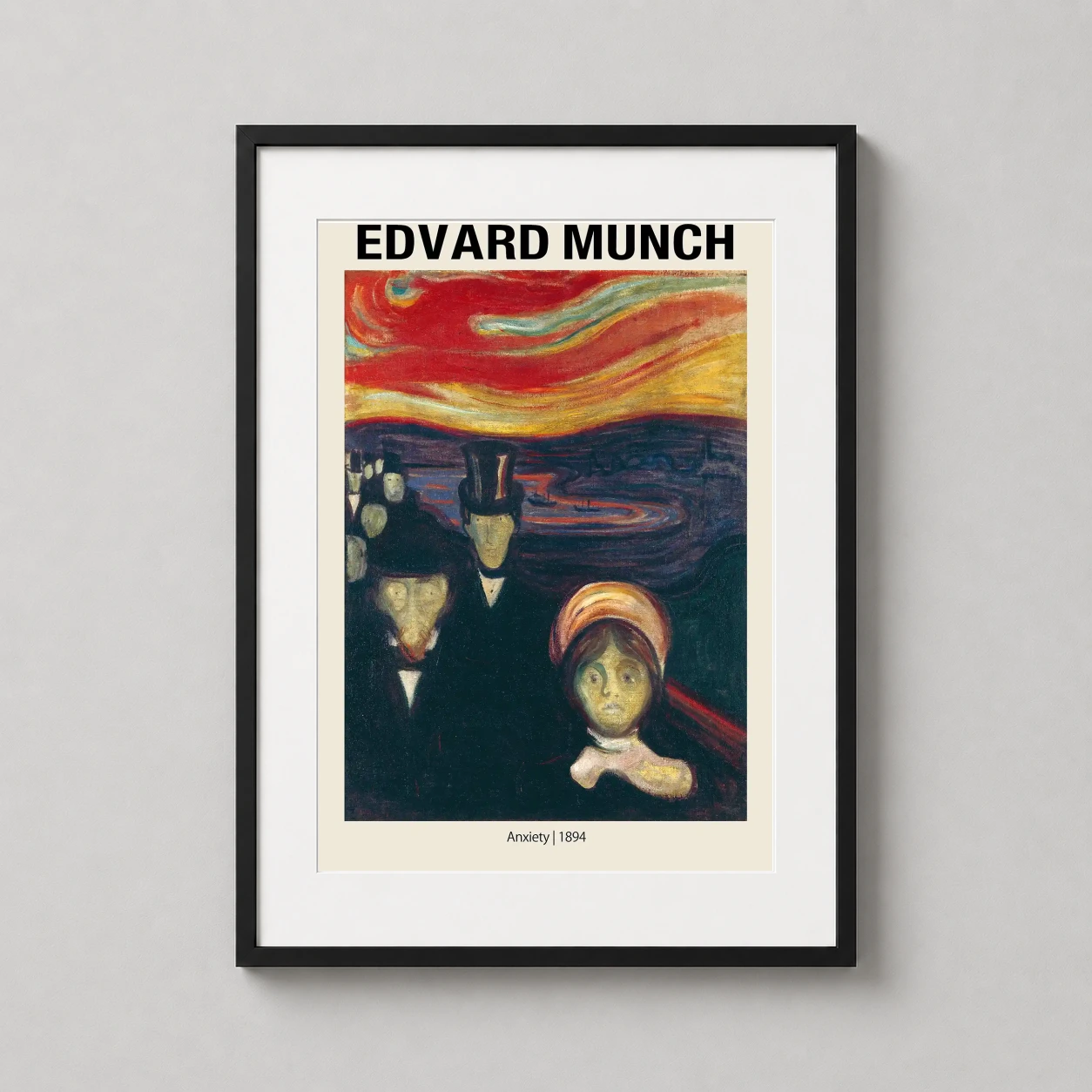 Edvard Munch Anxiety 1894 — 1894 Expressionist masterpiece featuring pale figures on a bridge under