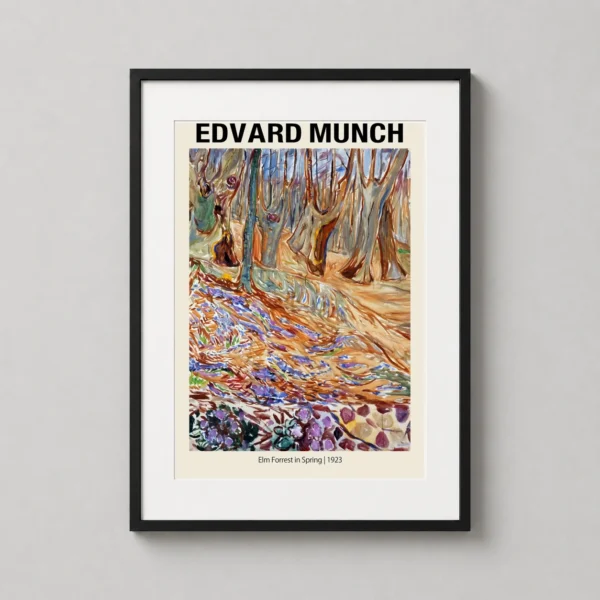 Edvard Munch, Elm Forrest in Spring 1923 Expressionist Art Print