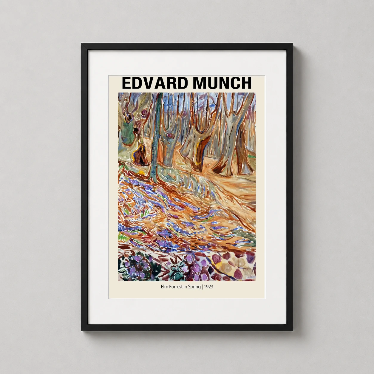 Edvard Munch Elm Forrest — vibrant 1923 expressionist scene by Edvard Munch featuring rhythmic elm