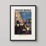 Edvard Munch Evening on Karl Johan Street 1892 Art Print