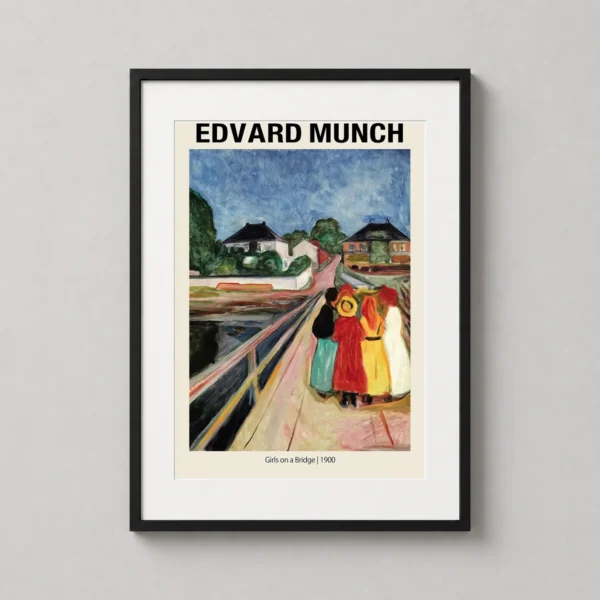 Girls on a Bridge by Edvard Munch 1900 Expressionist Art Print