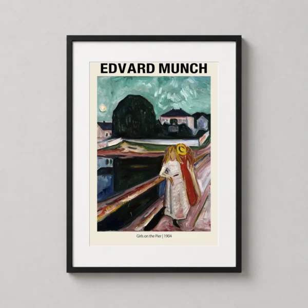Girls on the Pier 1904 by Edvard Munch Expressionist Art Print