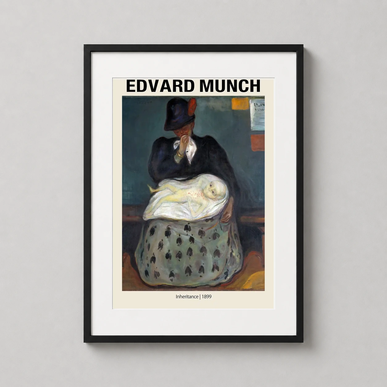 Edvard Munch Inheritance 1899 — somber Expressionist painting by Edvard Munch featuring a grieving