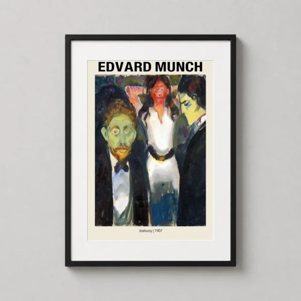 Jealousy 1907 by Edvard Munch Expressionist Masterpiece Art Print
