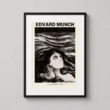 Lovers in the Waves by Edvard Munch 1896 Expressionist Art Print